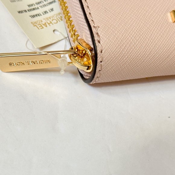 Michael Kors Jet Set Travel Card Case Zip Around Wallet Pink Powder Blush - Picture 11 of 11